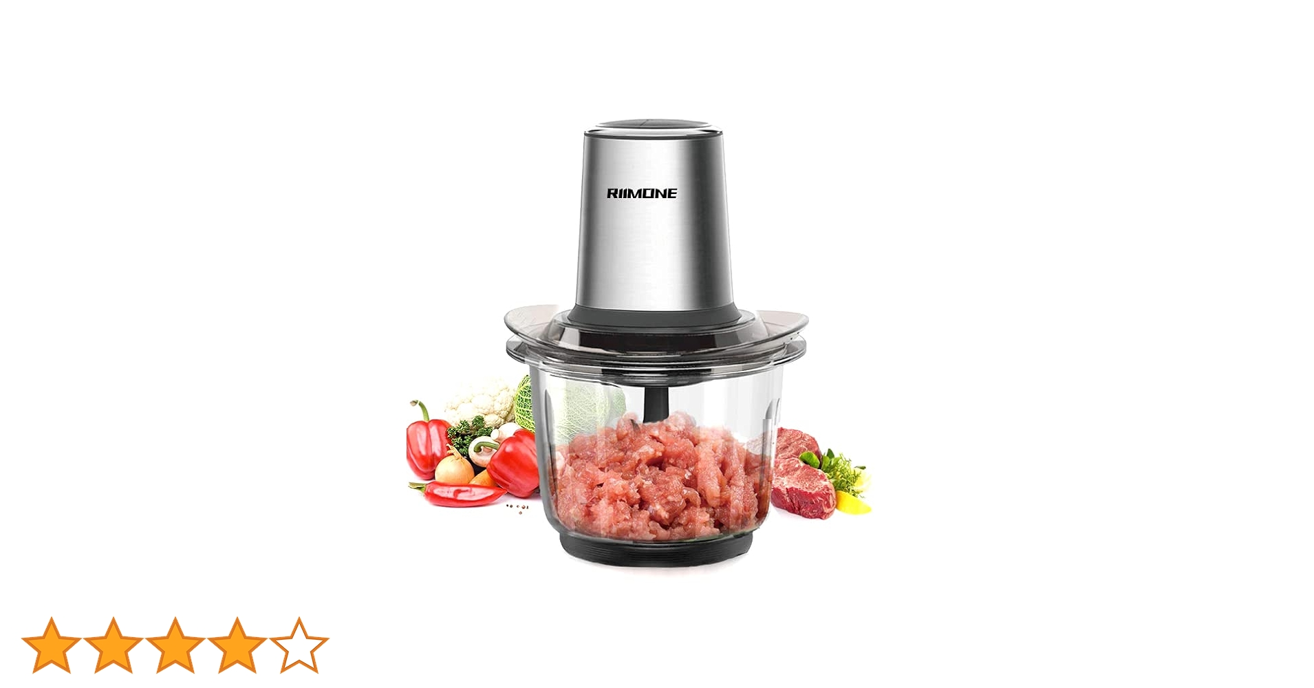 Amazon | RIIMONE フードプロセッサー 1～6人向け ガラス製 秒で